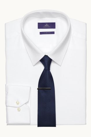 White Shirt, Tie And Tie Clip Set